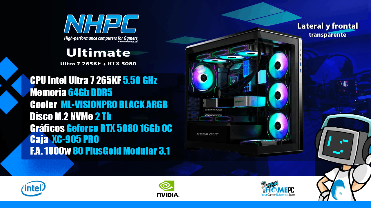 PC gaming NHPC Ultimate Intel Ultra 7 265KF - RTX 5080 - 2TB - 64GB
